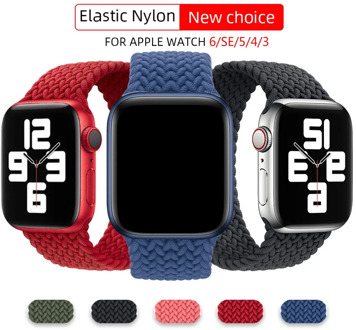 New Nylon Elastic Strap for Apple Watch 6 Se Band for IWatch Serie 5 4 3 Belt Bracelet Braided Solo Loop 38mm 40mm 42mm 44mm