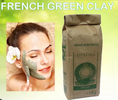 New Organic FRENCH GREEN CLAY Powder Face skin Mask 1Kg 2.2LB THE CHEAPEST Free Shipping