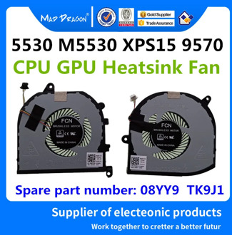 New original laptops CPU Cooling fan VIDEO GPU Fan For Dell Precision 5530 M5530 XPS15 XPS 15 9570 08YY9 008YY9 TK9J1 0TK9J1