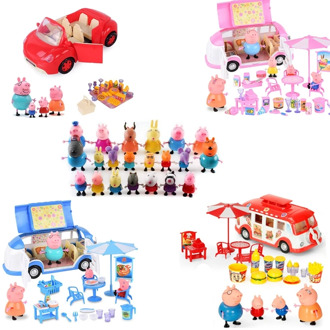 New peppa pig little girl george toy picnic car sports car suit action character cartoon character children toy cartoon toy pig