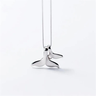 New Personality Fashion 925 Sterling Silver Jewelry Fishtail Dolphin Sweet Cute Female Pendant Necklaces H209