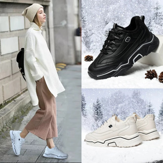New Plus Velvet Winter Women Sneakers Cold Protection Keep Women Casual Shoes Outdoor Warm Wear Resistant Student Women Shoes