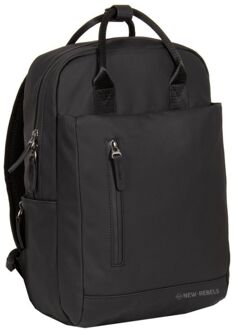 New Rebels Harper Laptop Backpack 13.3" black Zwart - H 38 x B 28 x D 8 cm