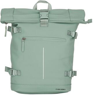 New Rebels William Laptop Rugzak - 15.6" laptopvak - salie groen - H 53 x B 28 x D 13 cm