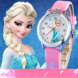New relojes Cartoon Children Watch Fashion Cute Princess Watches For Kids Student Leather quartz Watch Girl relogio feminino