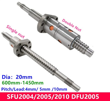 New RM2010 SFU 2005 SFU 2004 SFU 2010 550mm - 1450mm 20mm CNC Set Rolled Ball Screw with BKBF15 end machining For Machine