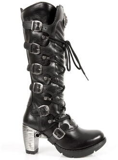 New Rock dames kniehoge laarzen met zwarte gesp en veters - TR004-S1