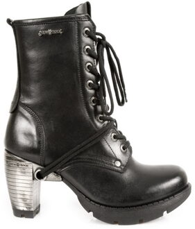 New Rock dames zwart lederen gotische traillaarzen - TR001-S1