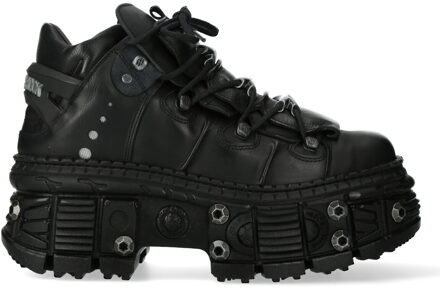 New Rock Goth leren enkellaarzen-WALL106-S25 Zwart - EU 38