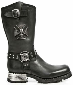 New Rock heren zwart lederen gotische cowboylaarzen - MR030-S1 - EU 40