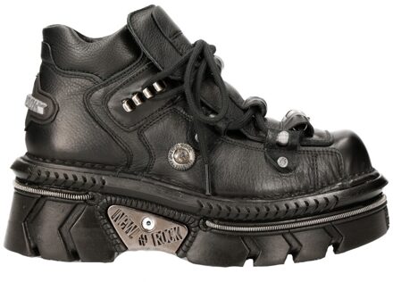 New Rock Unisex metalen Zwart Lederen Gothic Techno Laarzen - M-215-S6 - EU 38