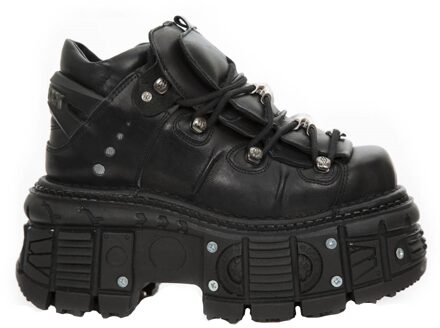 New Rock unisex metalen zwart lederen gotische laarzen - M-TANK106-C2