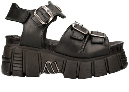 New Rock Unisex metalen Zwarte Punk Sandaal Laarzen - M-BIOS101-C2