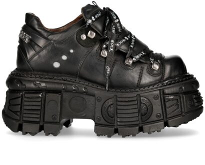 New Rock unisex platform punk metalen laarzen - M-TANK120N Zwart - EU 37