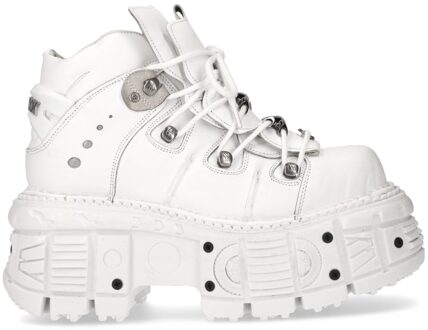 New Rock Unisex wit lederen gotische punklaarzen - M-TANK106-C1