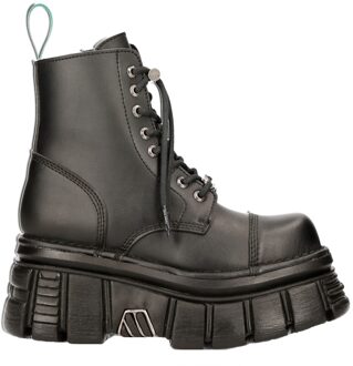 New Rock Vegan lederen gevechtsplatformlaarzen - TANKMILI083-VS2 Zwart - EU 36