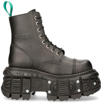 New Rock Vegan lederen gevechtsplatformlaarzen - TANKMILI083C-V2 Zwart - EU 46