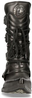 New Rock zwart lederen cowboylaarzen met gesp - M-7993-S1