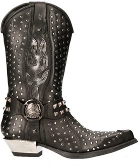 New Rock zwart lederen cowboylaarzen met studs - M-7928-S1 - EU 42