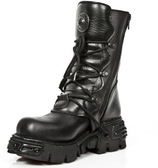 New Rock zwart lederen halfhoge laarzen-391-S18 - EU 38