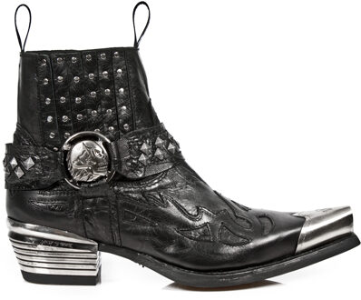 New Rock zwart metalen gotische laarzen-7950P-S1 - maat