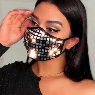 New Sexy Sequin Decoration Face Mask Jewelry for Women Female Dance Party Cosplay NightClub Statement Jewelry Gift
