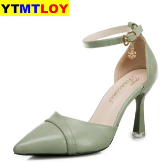 New Shoes Woman Sweet Concise Women Party Wedding Shallow Ladies Thin High Heel Pumps Green Shoes Black Sexy Heels Hollow out