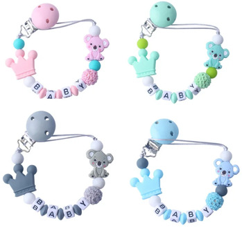 NEW Silicone Baby Pacifier Clip Personalised Name Pacifier Chain for Baby Teething Holder Soother Chew Toy Dummy Clips