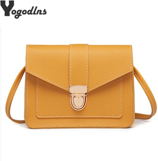 New Small PU Leather Handbags Women Solid Color Lock Design Square Crossbody Bags 2020 Fashio Ladies Simple Mini Crossbody Bag