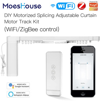 New Smart WiFi Motorized Splicing Curtain DIY Track Tuya Motor RF Remote Smart Life Tuya APP Control With Alexa Google Home