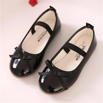 New Spring/Autumn Children Black Leather Shoes Girls Princess Pink Red Dance Shoes Flats Party Baby Toddler Shoes Kids Shoes 02B