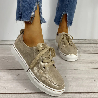 New Spring/Autumn Women Shoes Fashion PU Flat with Sneakers Lace Up Casual Women Shoes Plus Size Female Footwear
