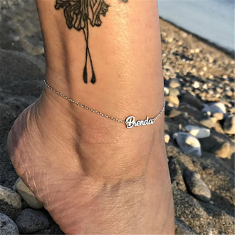 New Stainless Steel Custom Name Anklet Personality Nameplate Leg Chain Bohemian Ankle Bracelet Boho Jewelry for Women Girls 2019