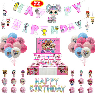 New Style Lol Surprise Party Supplies Lol Omg Theme Birthday Party Decoration Kid Girl Party Supplies Party Balloon Tableware