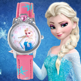 New Style Princess Elsa Child Watches Cartoon Anna Crystal Princess Kids Watch For Girls Student Children Clock Wrist Watches