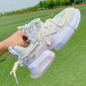 New summer cherry blossom fashion sports women casual shoes increase thick-soled old shoes ladies running shoes