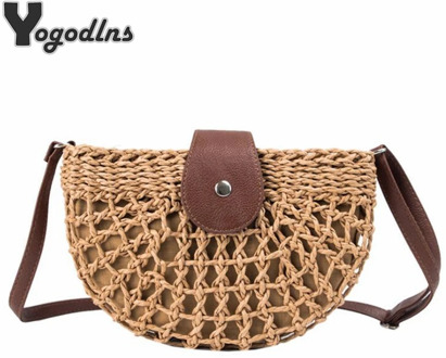 New Summer Rattan Bags Women Saddle Straw Shoulder Bag Handmade Crossbody Bag Lady Handbags Woven Bohemia Clutch 2020
