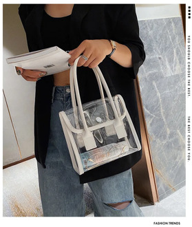 New Summer Transparent Handbag Small Fresh Beach Bag Popular Women's Wash Bag Transparent Bag
