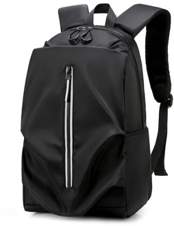 NEW USB Backpack Men Waterproof Travel Bag New Simple Pure Color Backbag Leisure Light Fitness Male Bag Sports Bag Black Gray