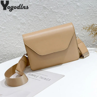New Vintage Pu Leather Shoulder Bags For Women 2020 Girls Flap Casual Messenger Bags Simple Design Crossbody Bags Envelop Purse