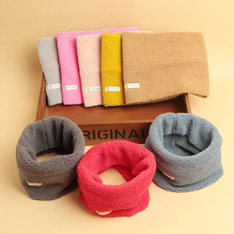 New Warm Lamb Wool Scarves Baby Girls Boys Scarf Solid Color Collar Scarves Children Toddlers Newborn Korean Winter Hat Snood