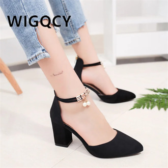 New Women Pumps Summer Fashion Sexy Pointed Toe Wedding Party High Heeled Shoes Woman pearl Sandals Zapatos Mujer no1