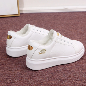 New Women's 2020Winter Plus Velvet Warm Lace-up Shoes Fashion Casual Sneakers WomenFlat Shoes Style Zapatos Mujer U13-69