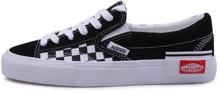 New Women Shoes Black and White Plaid Canvas Lovers Shoes Han edition Leisrue Tenis Sandals Lace-up Breathable Sneakers Femme