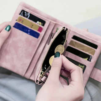 New Women Short Small Money Purse Wallet Ladies Leather Folding Coin Card Holder Envelope Clutch Wallet Coin Purse Card Holder