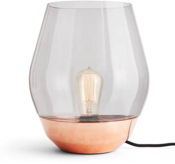 New Works Bowl tafellamp ruw koper/rookglas koper, rookgrijs