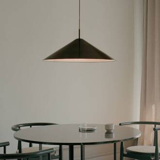 New Works LED hanglamp Brolly, Ø 70 cm, zwart, aluminium zwart geanodiseerd, wit