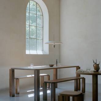 New Works LED hanglamp Kantarell, Ø 55 cm, nikkel nikkel, wit