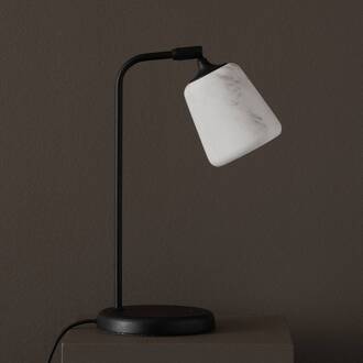 New Works Material New Edition tafellamp, marmer zwart, wit-grijs