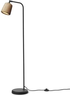 New Works vloerlamp Materiaal, houtkleurig, eiken, hoogte 125 cm lichte eik, zwart